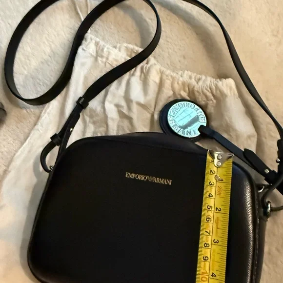 Emporio Armani Black Logo Printed Camera Bag - Picture 12 of 15